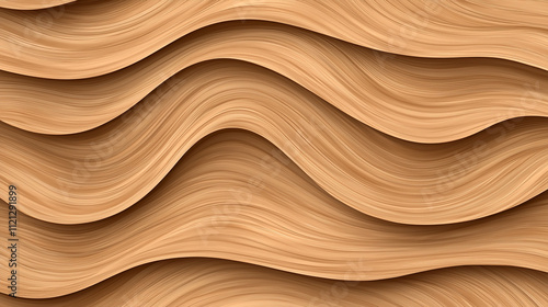 Organic wavy wood grain, photorealistic seamless design