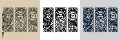 vintage-inspired dwarf playing card tattoo design