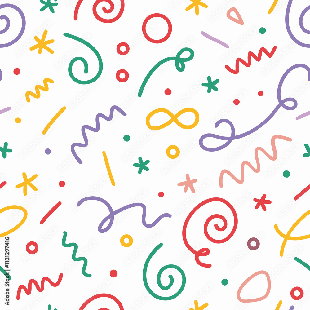 Colorful abstract doodle seamless pattern. Colorful abstract doodle seamless pattern.
