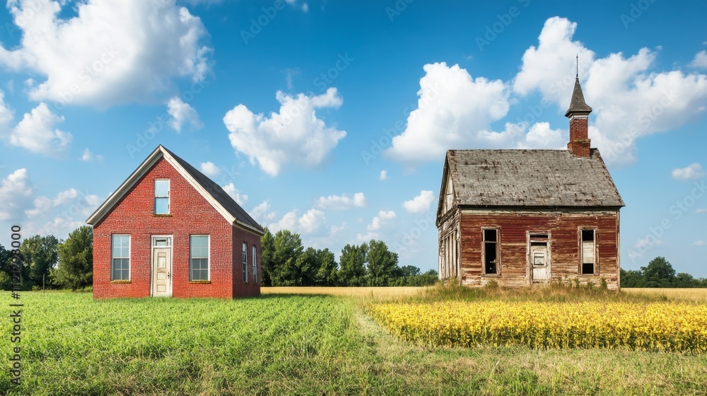 Contrasting Old and New Rural Homes Contrasting Old and New Rural Homes
