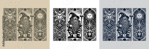 dwarf playing card tattoo design with intricate details