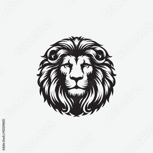 Lion head logo icon, lion face vector Illustration, on an isolated background. Lion head silhouette.