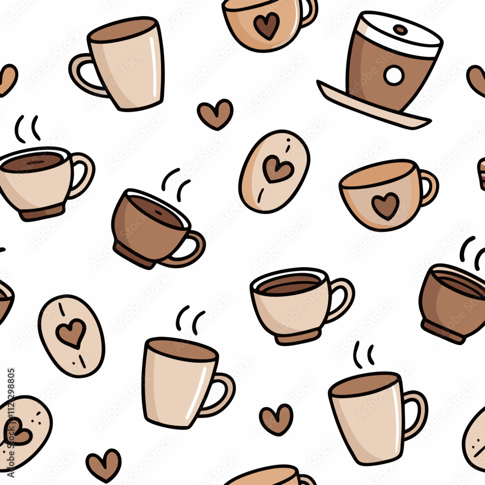Obraz premium coffee seamless pattern