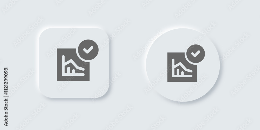 Analyst solid icon in neomorphic design style. Research signs vector illustration. Analyst solid icon in neomorphic design style. Research signs vector illustration.
