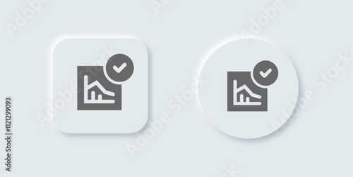 Analyst solid icon in neomorphic design style. Research signs vector illustration.