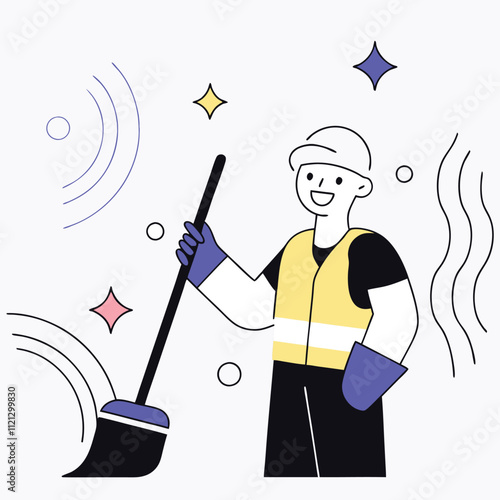 Cleaning service. Cleaning service. Vector illustration in flat style