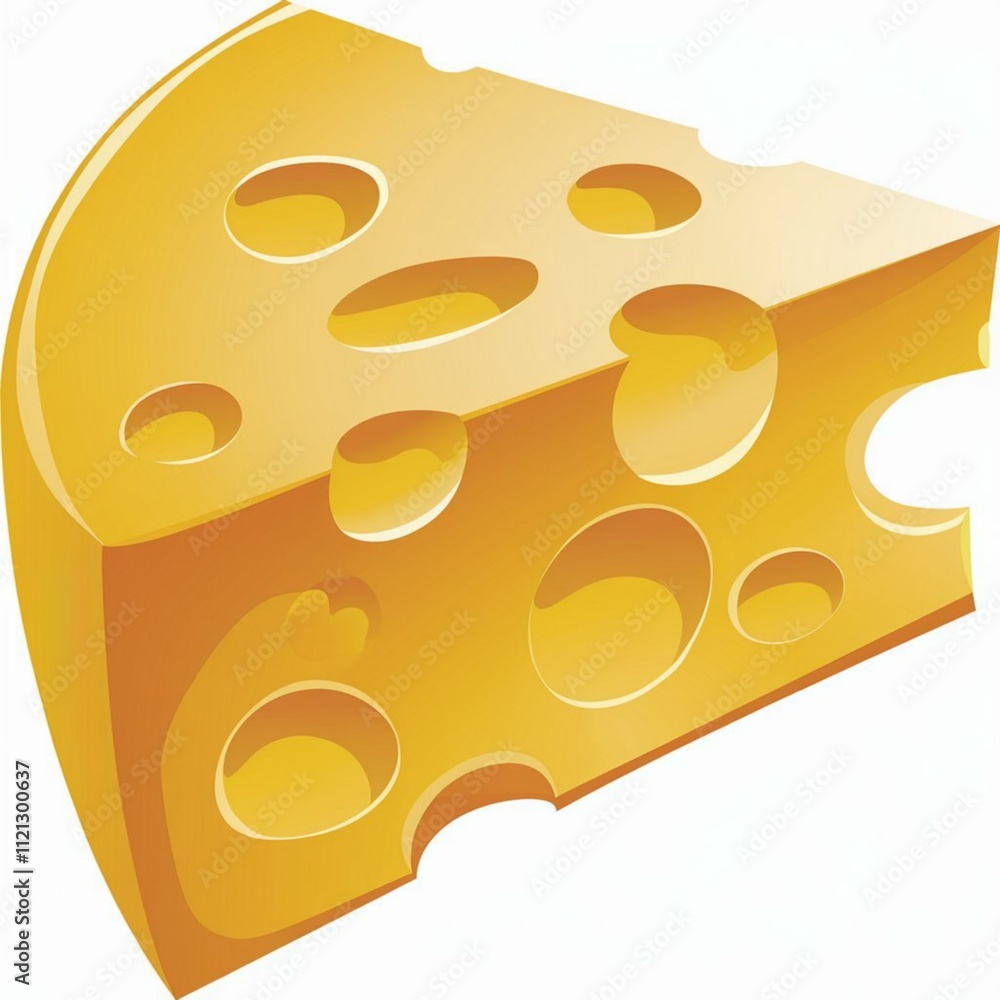 A close-up, vector illustration of a variety of cheeses A close-up, vector illustration of a variety of cheeses