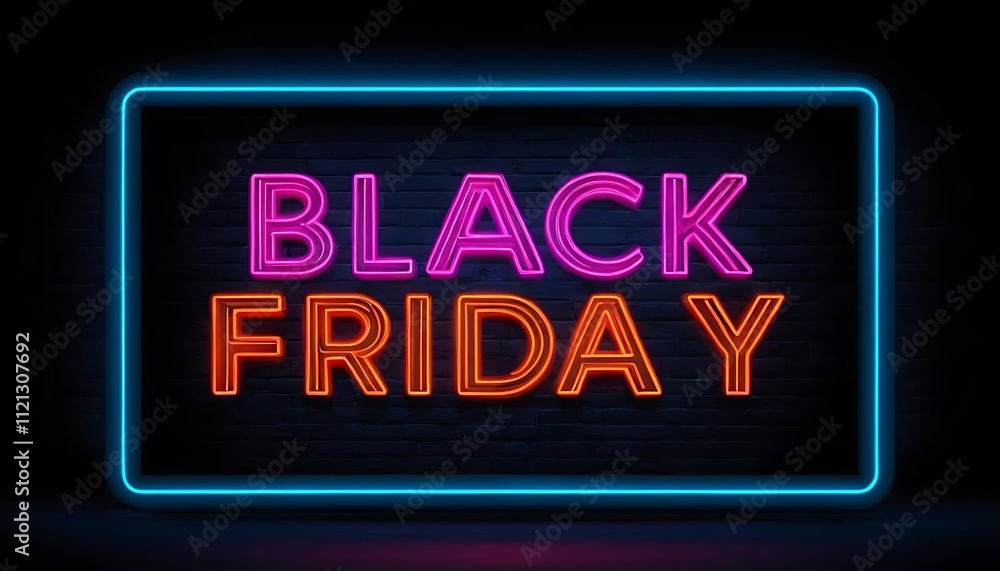 3d rendering of black friday neon logo background 3d rendering of black friday neon logo background