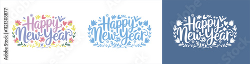 New Year Logo Design Vector Illustration