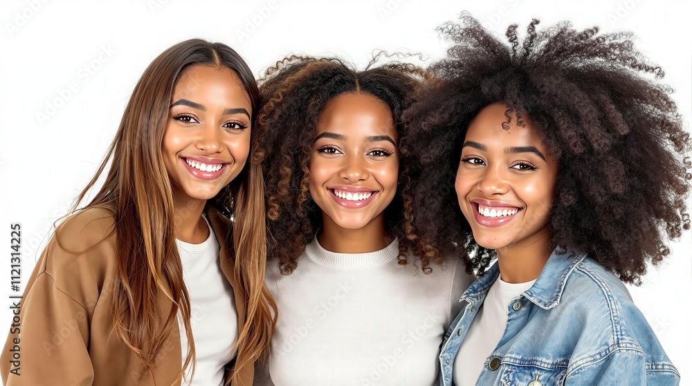 A group of smiling diverse friends in casual outfits, radiating happiness, positivity, and natural beauty. A group of smiling diverse friends in casual outfits, radiating happiness, positivity, and natural beauty.