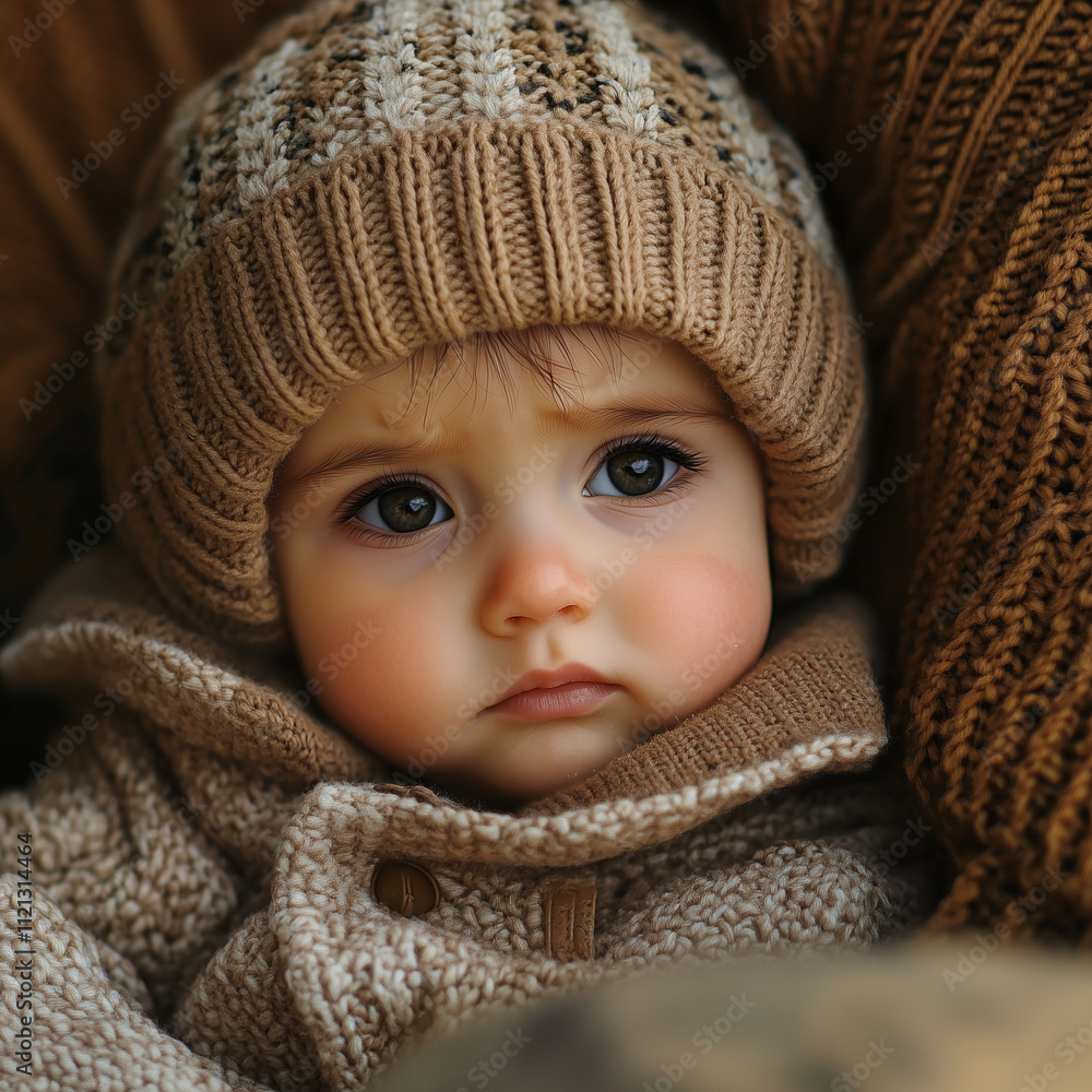 small child in winter clothing. portrait of a little child