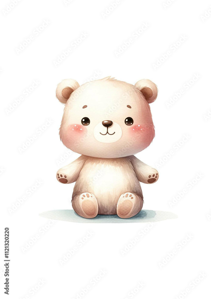 Front view cartoon bear in digital art Front view cartoon bear in digital art