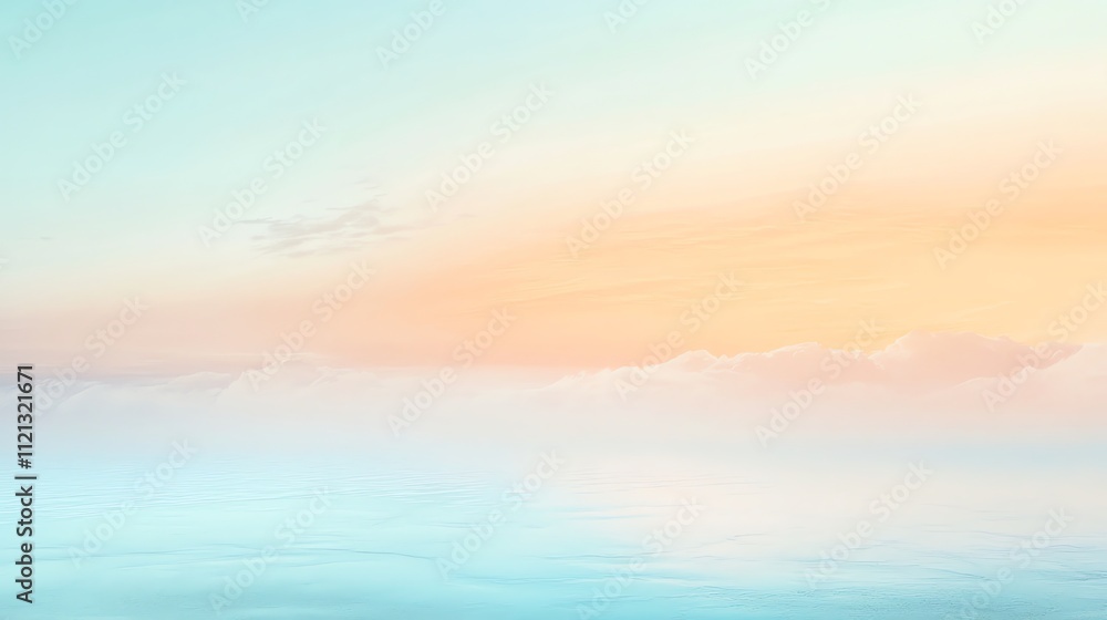 Fototapeta premium A soft, blurred pastel background with a light pink gradient blending into a light blue.