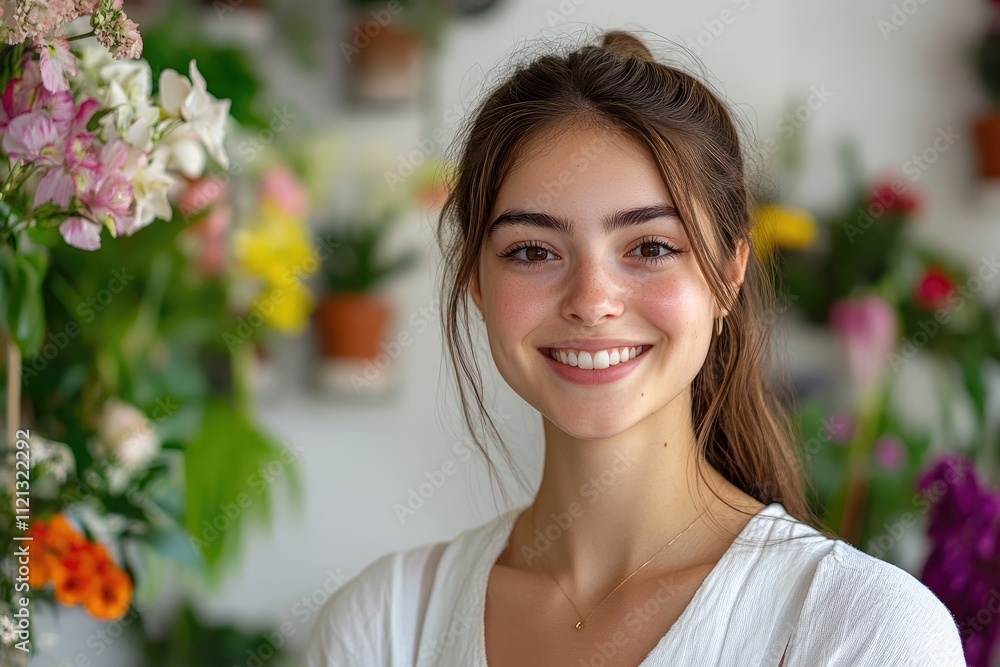 Florist smiling and posing in flower shop, small business owner Florist smiling and posing in flower shop, small business owner