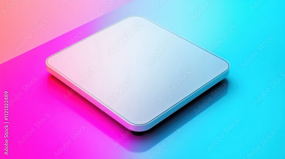 A modern digital scale with clean lines on a vibrant surface, representing health, fitness, and minimalistic design A modern digital scale with clean lines on a vibrant surface, representing health, fitness, and minimalistic design