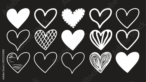 Black and White Heart Pattern for Romantic Designs