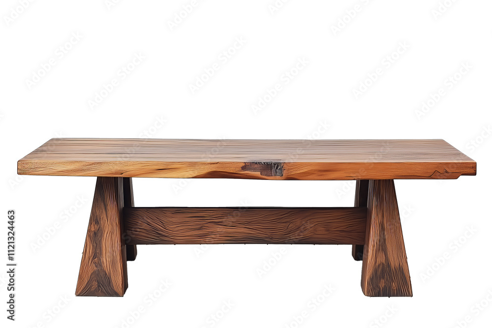 PNG cut out isolated background. A sturdy rectangular coffee table crafted from rich wood, featuring a smooth, polished surface with natural wood grain patterns. PNG cut out isolated background. A sturdy rectangular coffee table crafted from rich wood, featuring a smooth, polished surface with natural wood grain patterns.