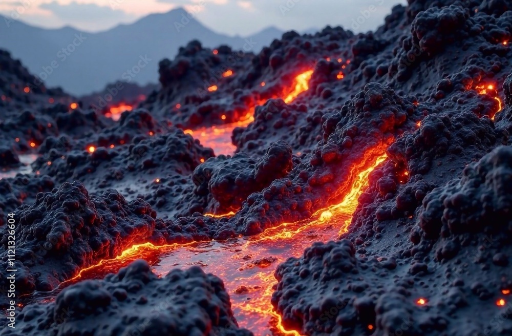 Texture of volcanic rocks with volumetric elements, lava Texture of volcanic rocks with volumetric elements, lava