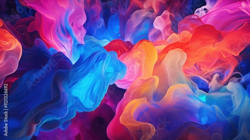 Abstract Colorful Swirling Fluid Art Design