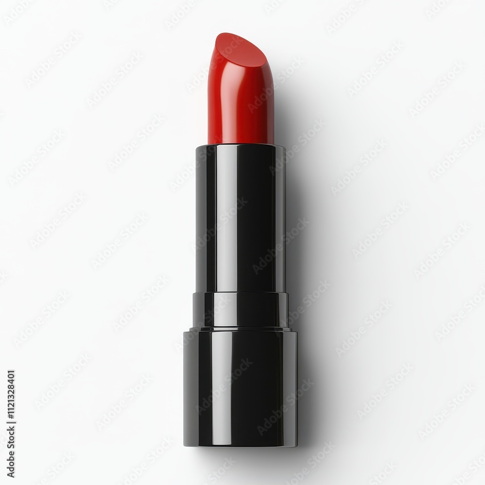 A red lipstick is shown in a close up A red lipstick is shown in a close up