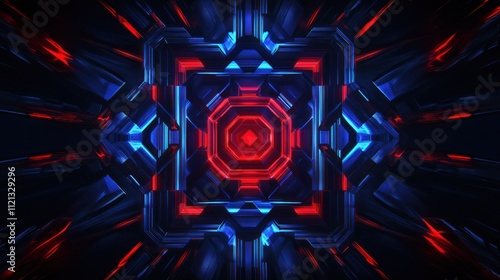 Abstract Red and Blue Light Tunnel
