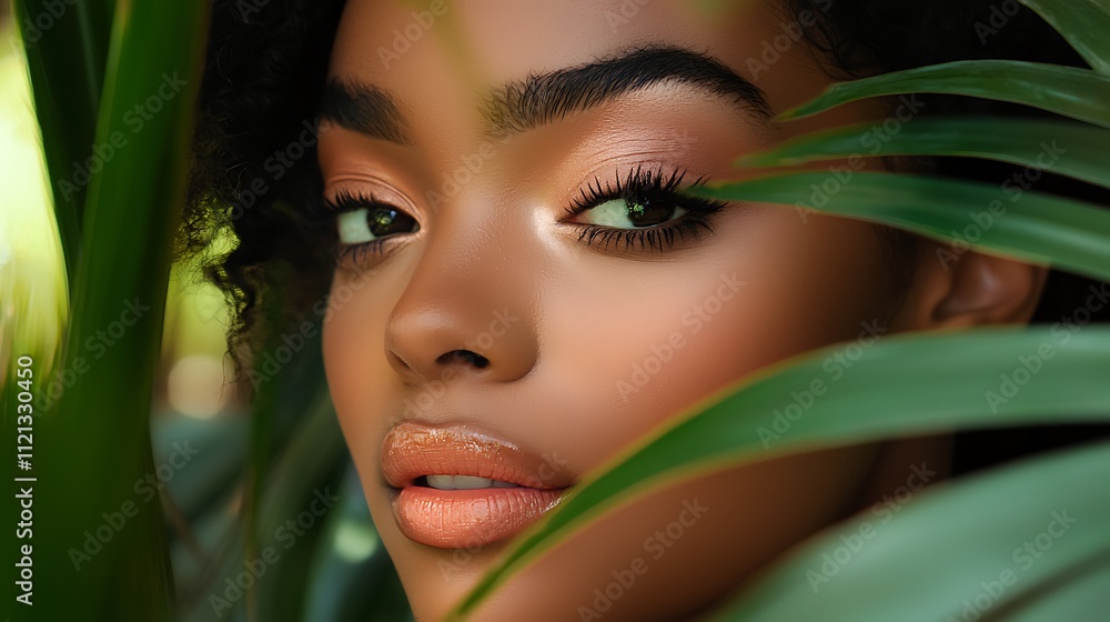 A woman with dark hair and brown eyes is wearing makeup A woman with dark hair and brown eyes is wearing makeup