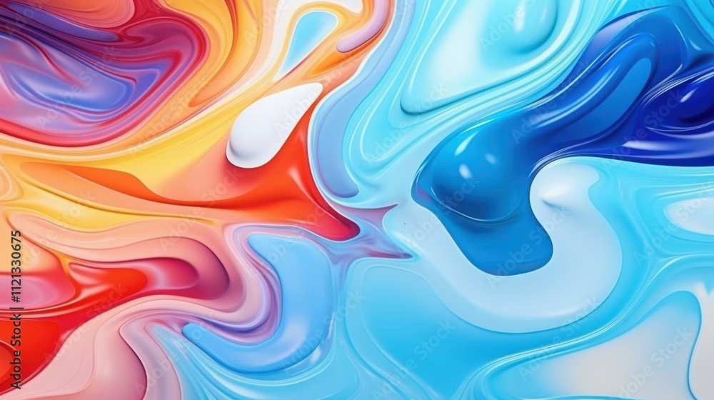 Obraz premium Abstract Swirling Colors Fluid Paint Design