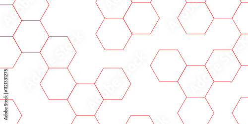 abstract geometric red texture background red hexagon 3D background texture. 3d rendering illustration. Clear pattern abstract background hexagon .Futuristic abstract banner.	
