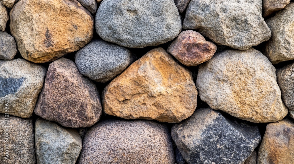 Stone Wall Closeup, Rough Stones Background, Rustic Rock Texture Stone Wall Closeup, Rough Stones Background, Rustic Rock Texture
