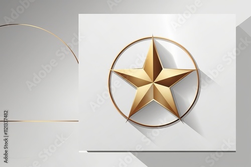 A modern sleek and sophisticated gold star logo