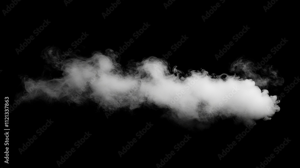 White Smoke on Black, Mist Cloud, Vapor on Black, Abstract Smoke White Smoke on Black, Mist Cloud, Vapor on Black, Abstract Smoke