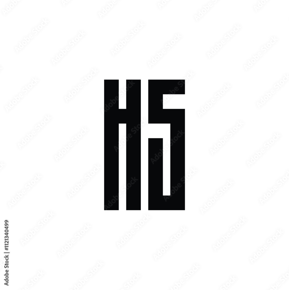 Obraz premium HS monogram logo design letter text name symbol monochrome logotype alphabet character simple logo