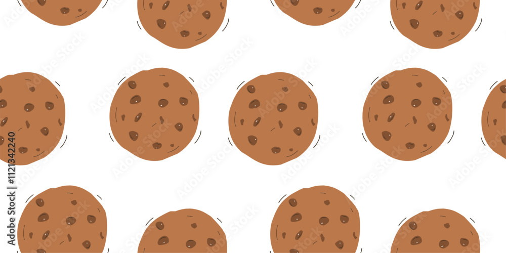 Chocolate chip cookies seamless pattern Chocolate chip cookies seamless pattern