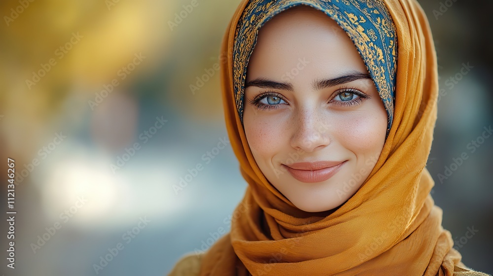 A Muslim woman wearing a hijab smiles confidently, representing beauty, fashion, modesty, Islam, and hope A Muslim woman wearing a hijab smiles confidently, representing beauty, fashion, modesty, Islam, and hope