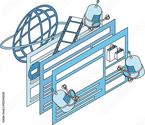 webクローラーのイメージイラスト