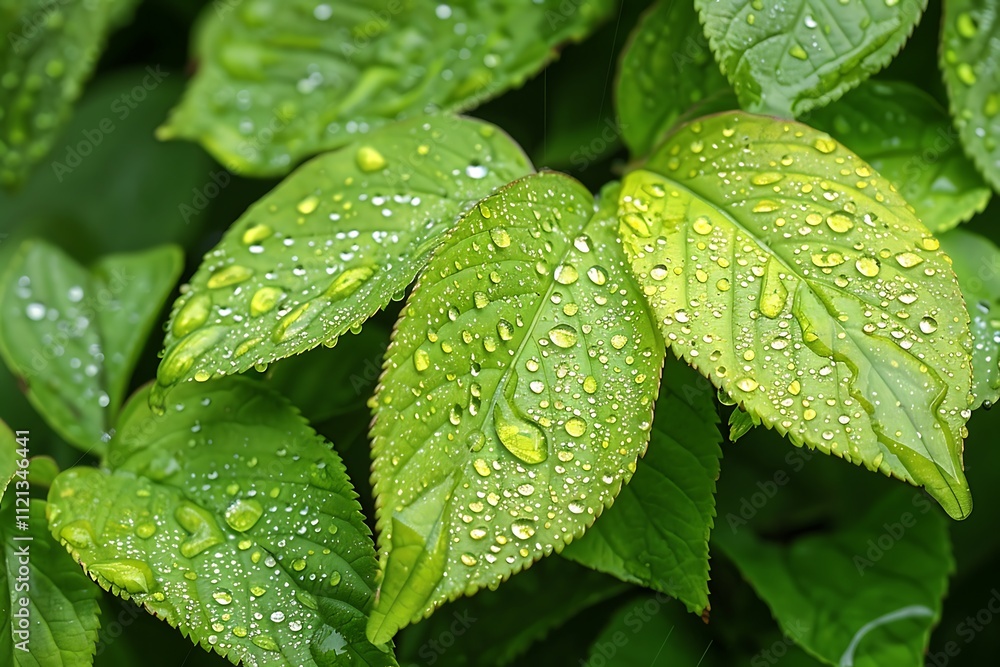 leaf with water drops leaf with water drops