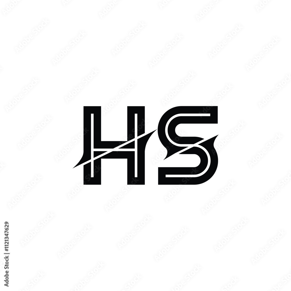 HS monogram logo design letter text name symbol monochrome logotype alphabet character simple logo HS monogram logo design letter text name symbol monochrome logotype alphabet character simple logo