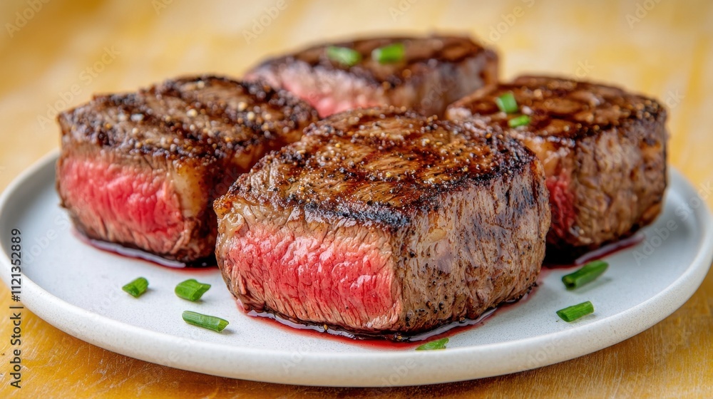 Juicy, tender steak cooked to perfection with a mouthwatering sear on the outside and a perfectly pink center, oozing with savory juices with each bite. Juicy, tender steak cooked to perfection with a mouthwatering sear on the outside and a perfectly pink center, oozing with savory juices with each bite.