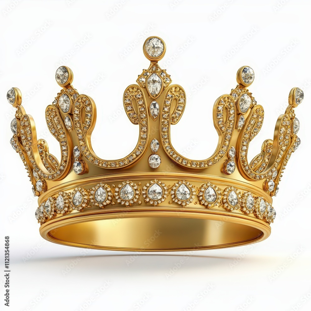 Majestic gold crown display luxurious setting rendered image elegant environment close-up view Majestic gold crown display luxurious setting rendered image elegant environment close-up view