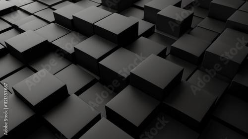 Many dark gray cubes are layered together in a pattern.