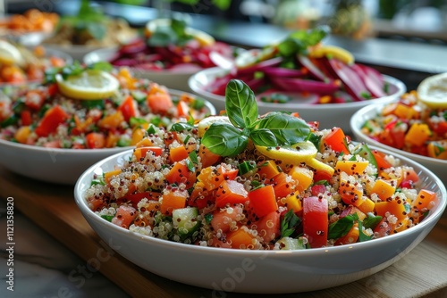 Fresh Quinoa Salad with Roasted Vegetables and Lemon Dressing