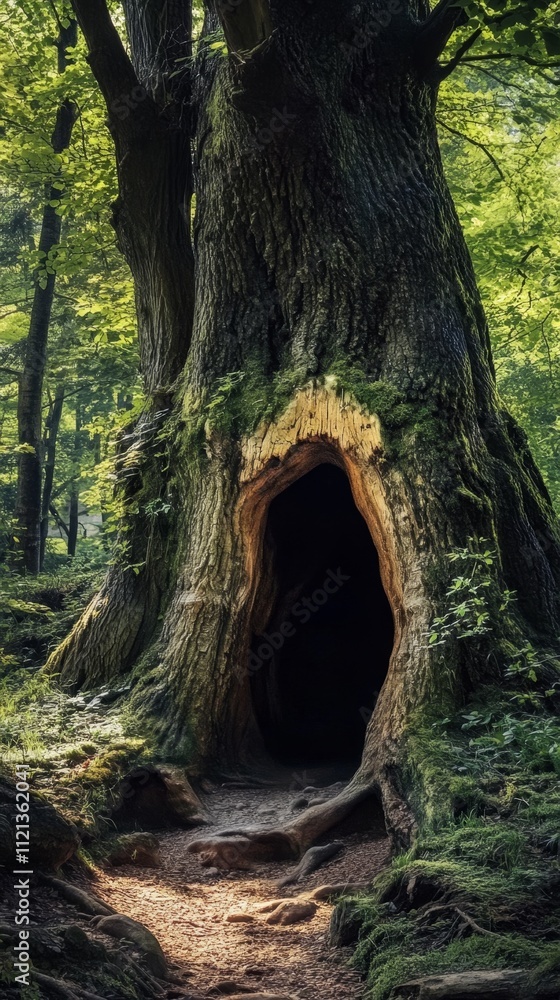 Obraz premium Enchanted Forest Tree Hollow