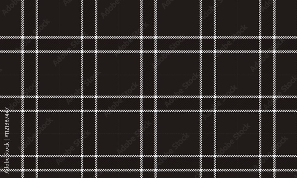 Plaid fabric pattern, black, white, modern cross lines pattern, seamless for textiles, and for designing clothes, skirts or decorative fabrics. Vector illustration. Plaid fabric pattern, black, white, modern cross lines pattern, seamless for textiles, and for designing clothes, skirts or decorative fabrics. Vector illustration.