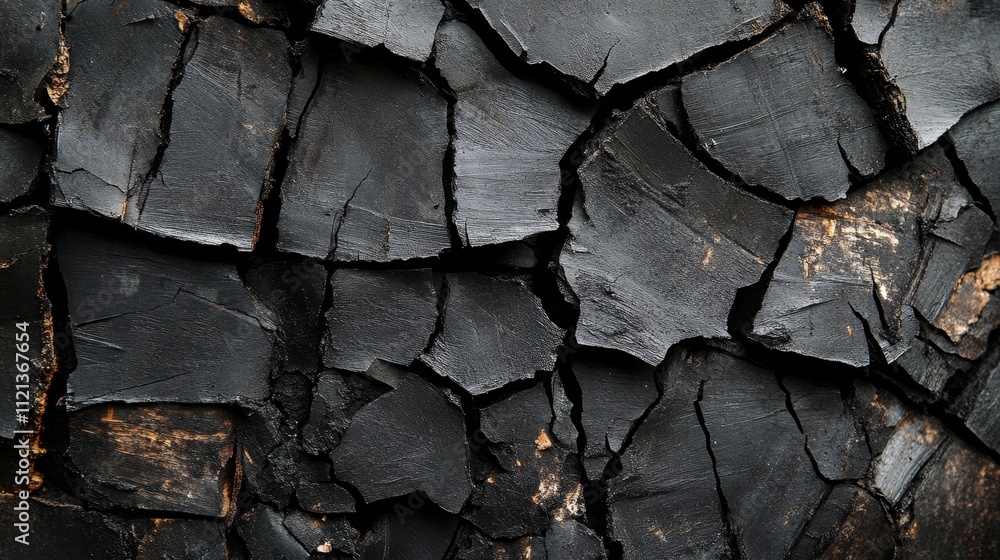 Cracked black surface, dark cracked texture, abstract rough pattern wall art, black and brown cracked background Cracked black surface, dark cracked texture, abstract rough pattern wall art, black and brown cracked background