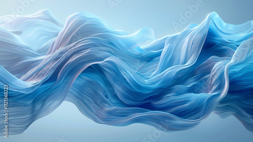 Blue and white abstract wave as wallpaper background illustration