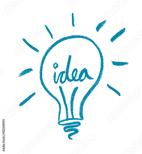 Light Bulb Idea Crayon Chalk Drawing Vector