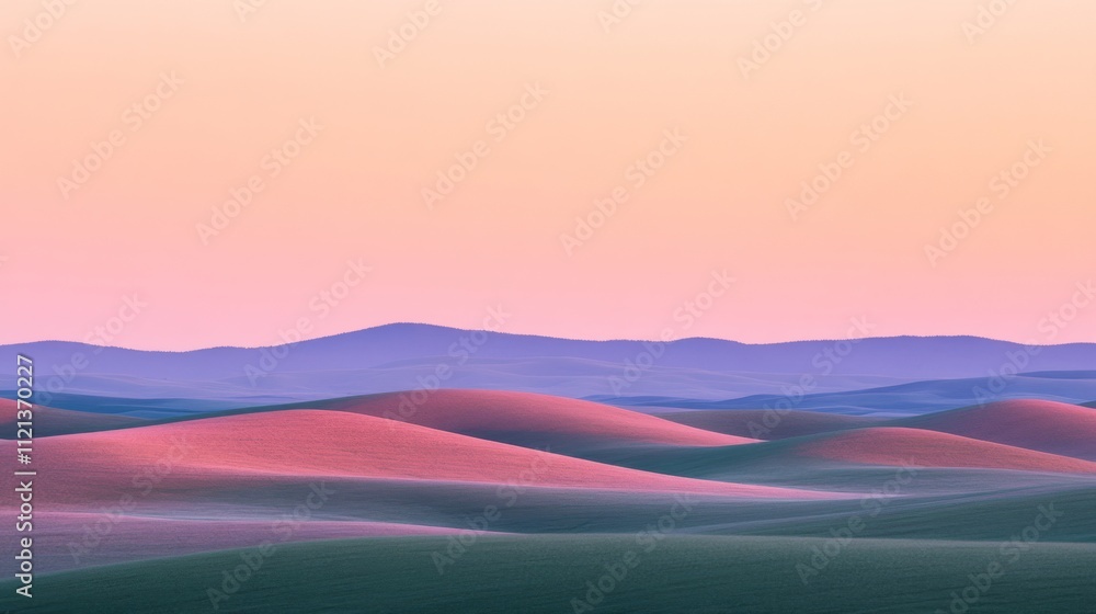 Soft pastel hues gently roll over a serene landscape of sand dunes at dawn, creating a dreamlike atmosphere. Soft pastel hues gently roll over a serene landscape of sand dunes at dawn, creating a dreamlike atmosphere.