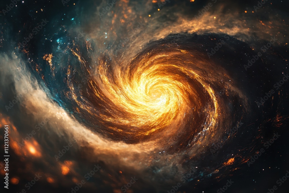 A Cosmic Spiral of Fire and Stardust in the Deepest Depths of Space A Cosmic Spiral of Fire and Stardust in the Deepest Depths of Space