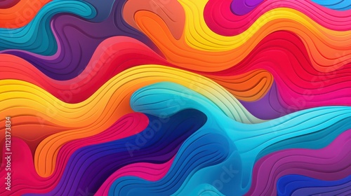 Abstract Colorful Waves Flowing Pattern Design