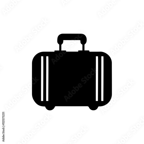A travel briefcase icon silhouette on white background